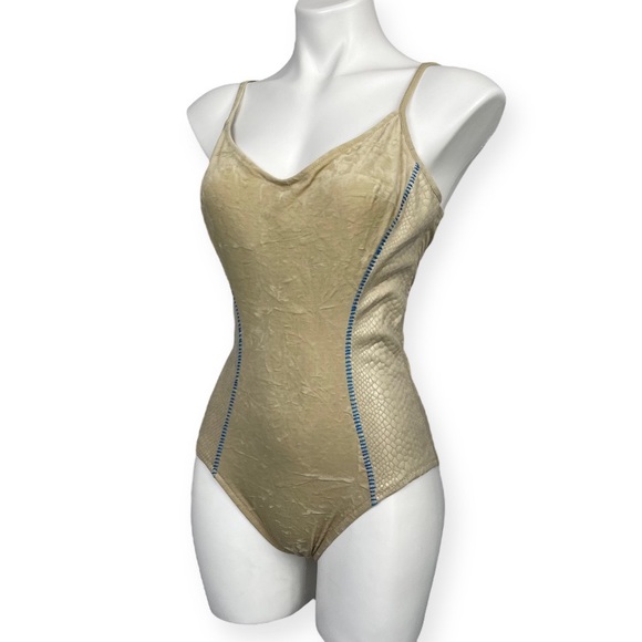 Anna Club By La Perla One Piece Swimsuit Velour Velvet Snake Print Bikini 48 12 - Picture 5 of 16